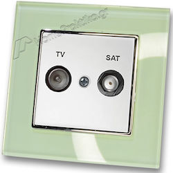 Antenna TV Satellite Aerial Socket White Matte ...