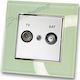 Antenna TV Satellite Aerial Socket White Matte ...