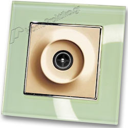 TV Terminal Socket Gold Matte Frame Mint Glass ...