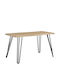 Tisch Speisesaal Holz mit Metallgestell Sonoma/black 140x70x77.5cm