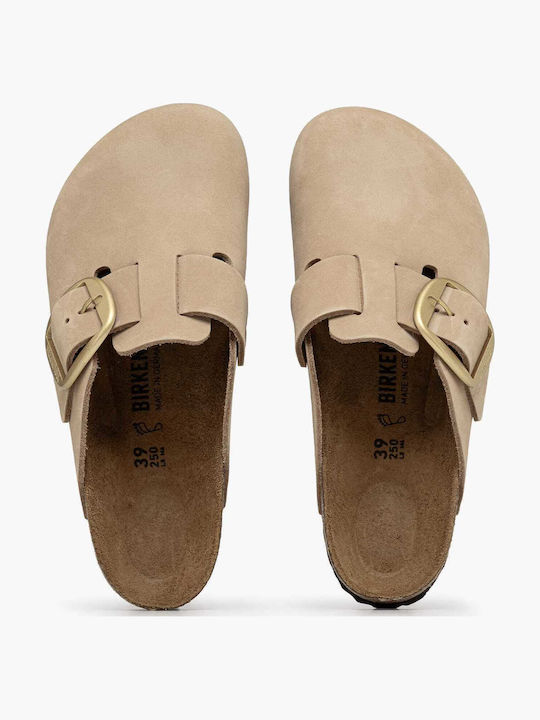 Birkenstock Γυναικεία Δερμάτινα Σαμπό Μπεζ Birkenstock Γυναικεία Δερμάτινα Σαμπό Μπεζ