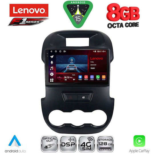 Lenovo Car Audio System for Ford Ranger 2011-2015 (Bluetooth/USB/WiFi/GPS/Apple-Carplay/Android-Auto) with Touch Screen 9"