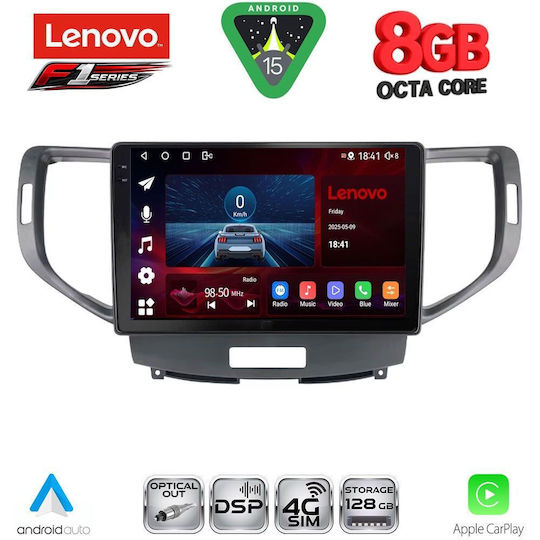 Lenovo Car Audio System for Honda Accord 2008-2013 (Bluetooth/USB/WiFi/GPS/Apple-Carplay/Android-Auto) with Touch Screen 9"