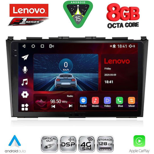 Lenovo Car Audio System for Honda CR-V 2006-2012 (Bluetooth/USB/WiFi/GPS/Apple-Carplay/Android-Auto) with Touch Screen 9"
