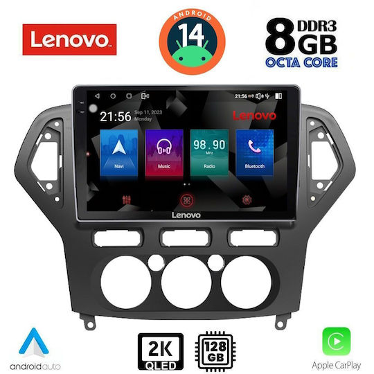 Lenovo Ηχοσύστημα Αυτοκινήτου για Ford Mondeo 2007-2011 με A/C (Bluetooth/USB/WiFi/GPS/Apple-Carplay/Android-Auto) με Οθόνη Αφής 10"