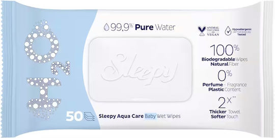 Sleepy Baby Wipes with 99% Water, without Alcohol & Parabens 50pcs