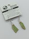 Raw Green Kyanite Steel Earrings with Fastenings
