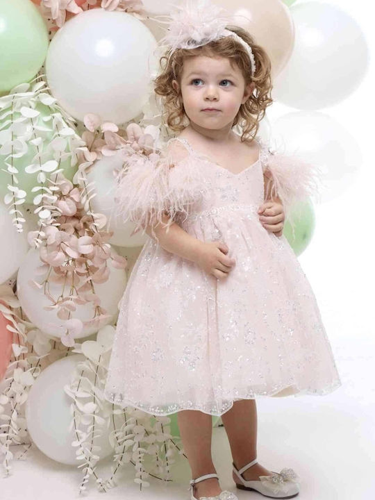 Mi Chiamo Pink Baptism Dress made of Tulle