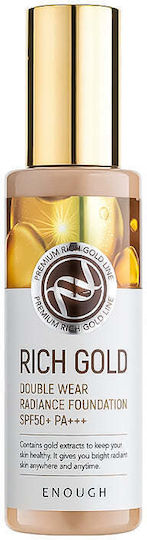 Enough Foundation Spf50+ Pa+++ Shade 23 Gold Particles Hyaluronic Acid Beta-glucan
