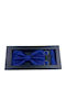 Elegant 3-Piece Set Men Bow Tie Cufflinks Fabric Handkerchief Blue