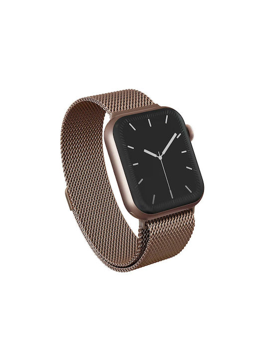 Burga Tragbare Bänder Für Apple Watch 4 5 6 7 8 9 10 11 Se 1 2 3 Ultra 1 2 3 – 44 45 46 49mm Metall Mesh Rose Gold