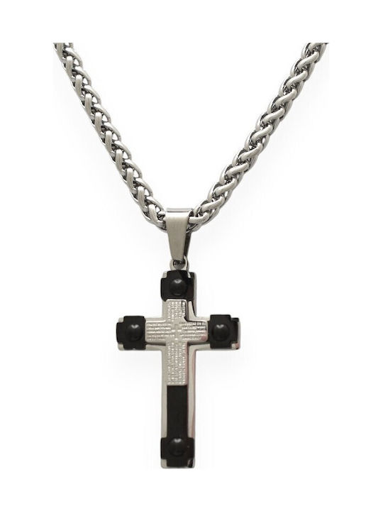 Goldjewels Men's Cross from Steel with Chain