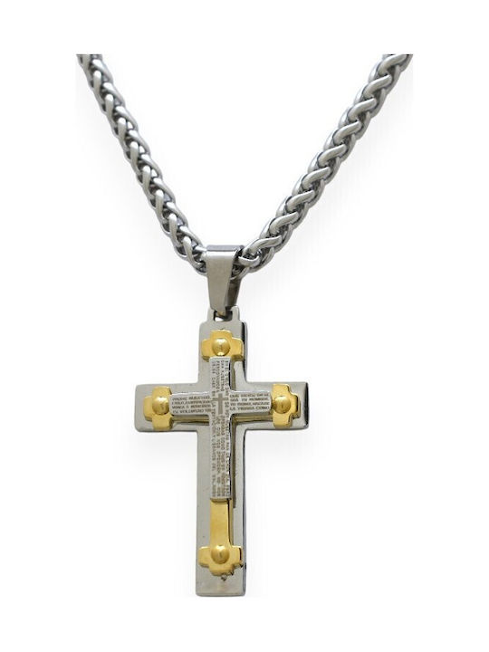 Goldjewels Men's Cross from Steel with Chain