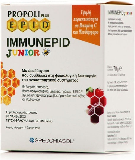 Specchiasol EPID ImmunePID Junior Supplement for Immune System Support 15 Sachets Strawberry Raspberry
