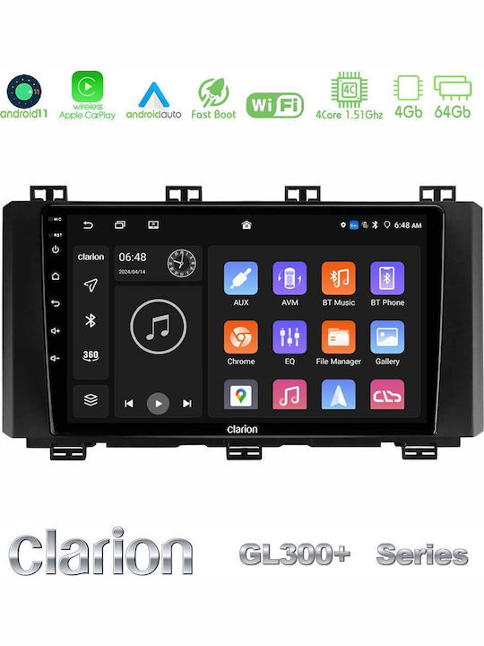 Clarion Car Audio System for Seat Ateca 2017-2021 (Bluetooth/USB/AUX/WiFi/GPS/Apple-Carplay/Android-Auto) with Touch Screen 9"