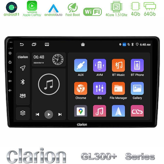 Clarion Car Audio System for Ford Mondeo / Focus / S-Max / Galaxy 2007-2014 Bluetooth USB AUX WiFi GPS Apple CarPlay Android Auto CD with 9" Touch Screen