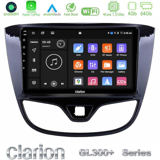 Clarion Car Audio System for Opel Karl 2017-2019 (Bluetooth/USB/AUX/WiFi/GPS/Apple-Carplay/Android-Auto) with Touch Screen 9"