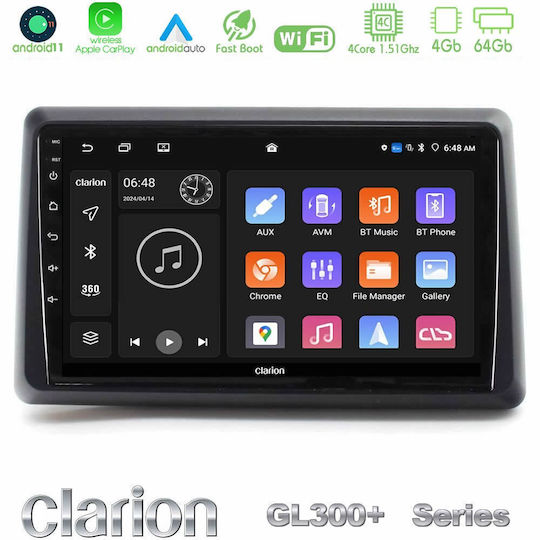 Clarion Ηχοσύστημα Αυτοκινήτου για Renault Express 2020-2025 (Bluetooth/USB/AUX/WiFi/GPS/Apple-Carplay/Android-Auto) με Οθόνη Αφής 9"