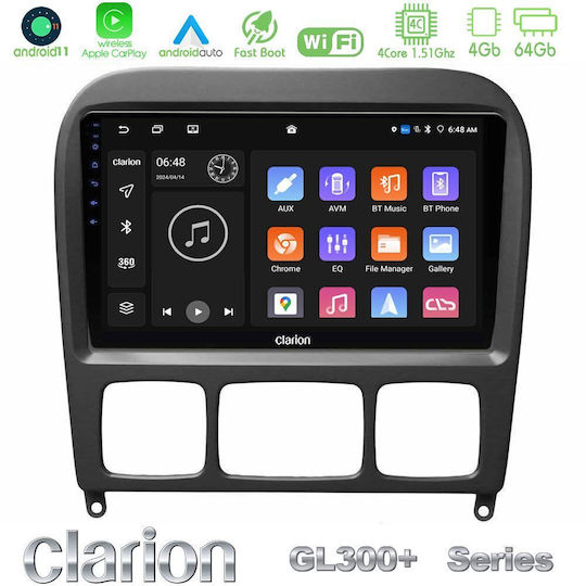 Clarion Car Audio System for Mercedes-Benz S Class 1999-2004 (Bluetooth/USB/AUX/WiFi/GPS/Apple-Carplay/Android-Auto) with Touch Screen 9"