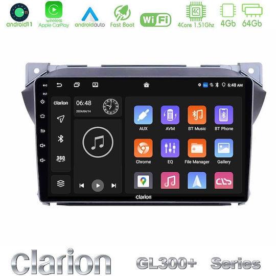 Clarion Car Audio System for Suzuki Alto Nissan Pixo 2009-2013 (Bluetooth USB AUX WiFi GPS Apple CarPlay Android Auto) with 9" Touch Screen