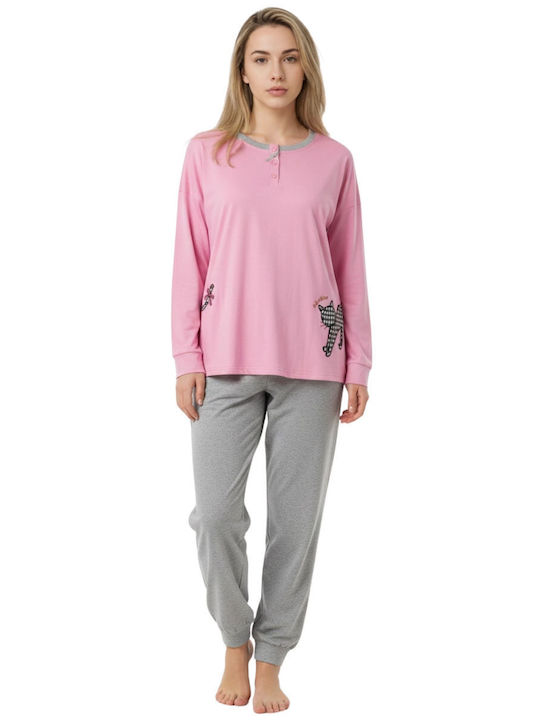Lovelx Homewear Winter Women's Pyjama Set Pink