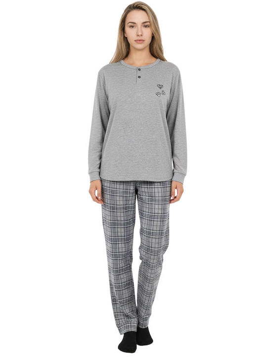 Lovelx Homewear Winter Women's Pyjama Set Gray
