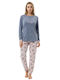 Lovelx Homewear Χειμερινό Γυναικείο Σετ Πιτζάμας Γκρι