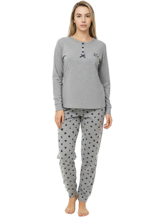 Lovelx Homewear Winter Women's Pyjama Set Gray