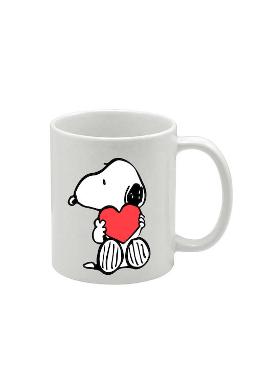 Weiße Tasse Snoopy