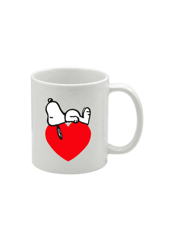 Weiße Tasse Snoopy