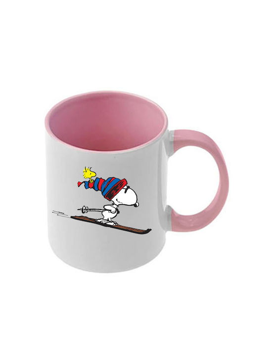 Snoopy Rosa Tasse Mit Griff Und Innerem