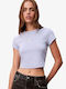 Γυναικείο Crop T-shirt Λιλά
