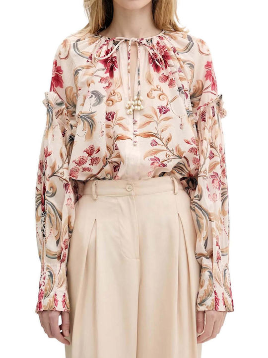 Women's Blouse Cotton Floral Royal Garden Sand