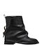 Leder Stiefeletten Damen Schwarz