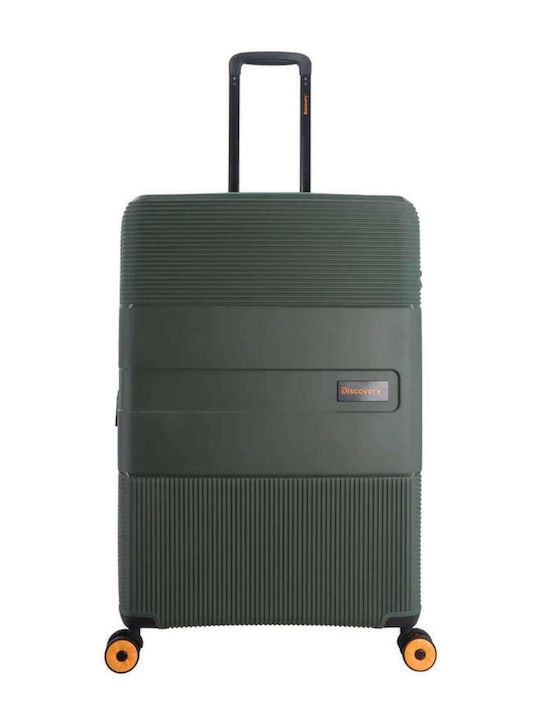 Discovery Large Travel Suitcase Hard Khaki with 4 Wheels Height 76cm DL02H0.71.11