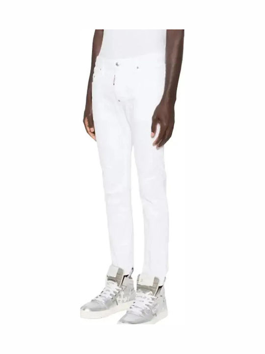 Skater Ανδρικό Παντελόνι Τζιν Ελαστικό White
