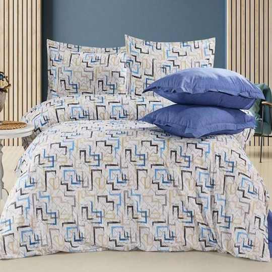 MayHome Σετ Πάπλωμα Μονό 160x240εκ. Polycotton Γεωμετρικό 350 GSM