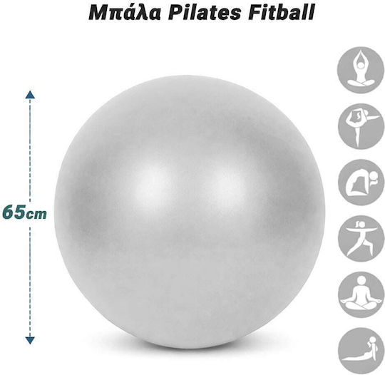 Fitball Μπάλα Pilates 65cm σε Ασημί Χρώμα