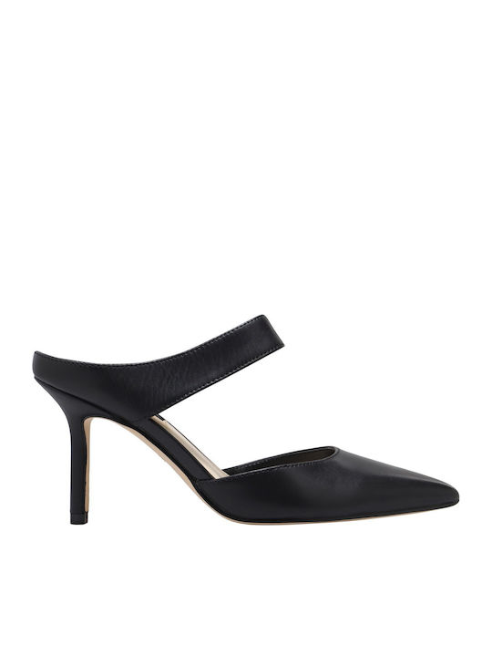 Nine West Darian Leather Mules with High Heel i...