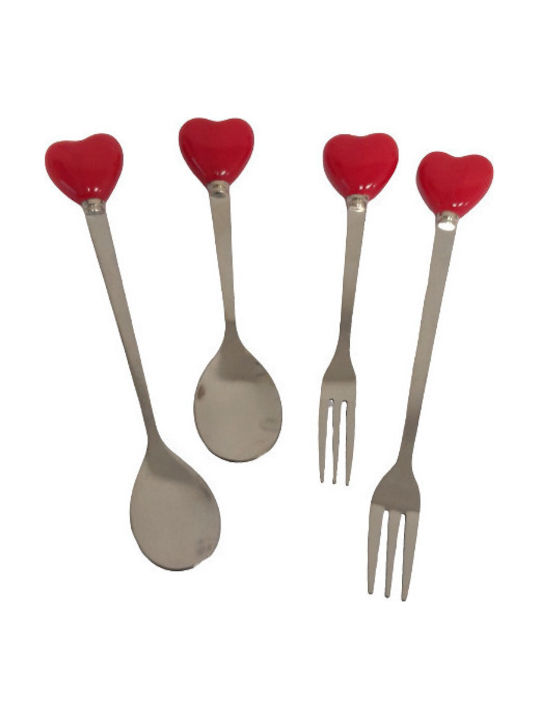 Cutlery Set Red 4pcs