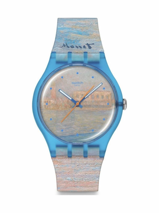 Swatch Bioceramic Ανδρικό Ρολόι Μπαταρίας με Γα...