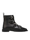 Leder Stiefeletten Damen Schwarz