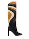 Suede High Heel Women's Boots Black