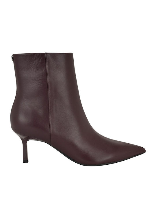 Kryger9x9 Leather Women's Ankle Boots with Medium Heel Red