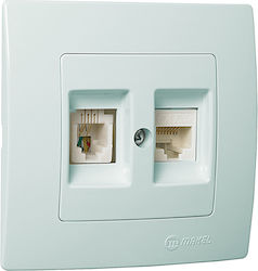 Lillium Πριζ.tf Rj11+data Rj45 Περλε Makel 2-m32100037