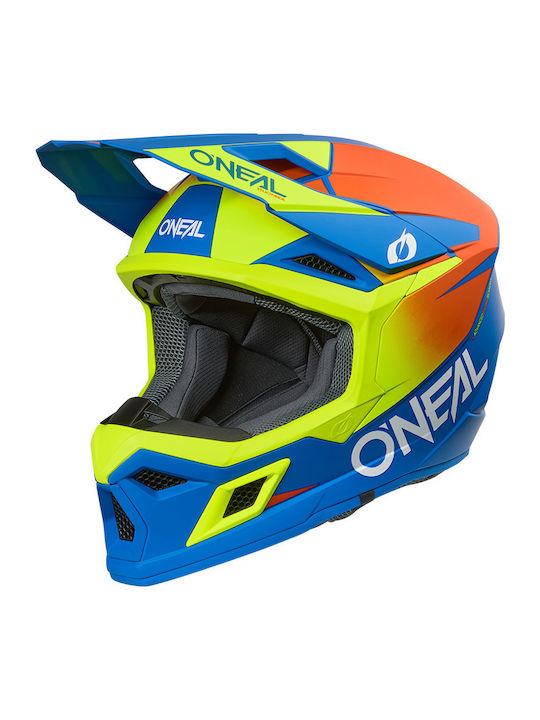 O'Neal 3 Series Solid Blue/Neon Motorcycle Helmet Motocross ECE 22.06