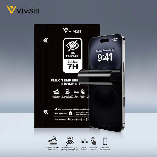 Devia Vimshi 7h Privacy 0.43mm Hard Flex Tempered Glass 10τεμάχια