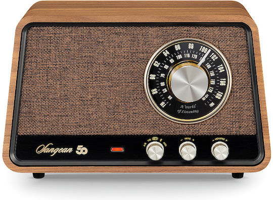 Sangean WR-101 Επιτραπέζιο Ραδιόφωνο Ρεύματος με Bluetooth Walnut