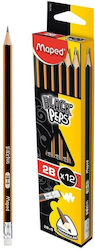 Μολυβια Maped Black Peps 2b Γομα 12tmχ
