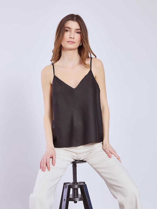 Celestino Lingerie Τοπ Σατέν Μαύρο